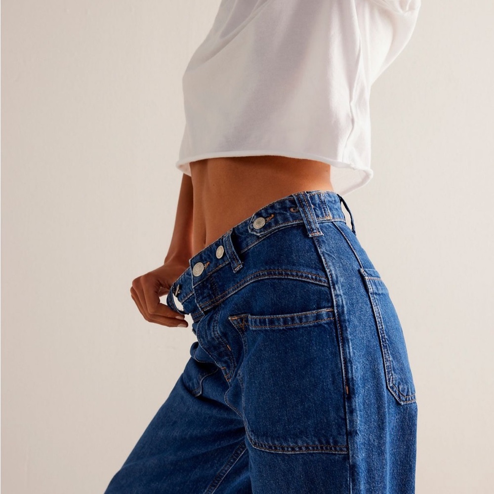FREE PEOPLE NWT We The Free Palmer Cuffed Jeans- color tunnel vision - Picture 2 of 5